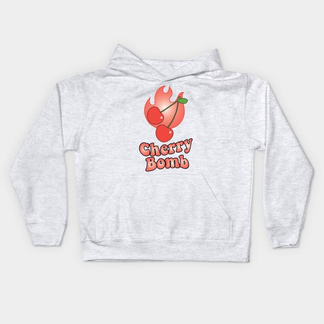 Cherry Bomb and Coral Flaming Design Kids Hoodie by YourGoods